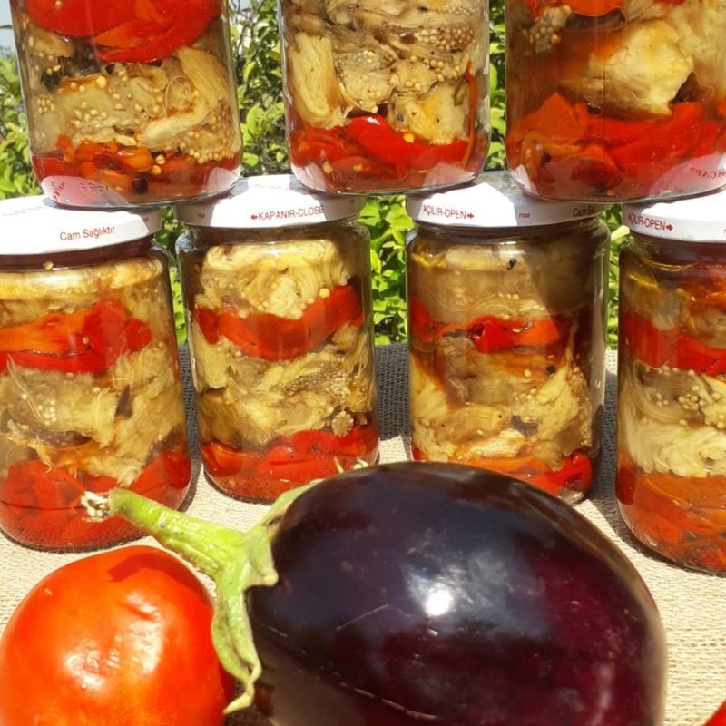 Közlenmiş Patlıcan, Biber ve Domates 700Gr